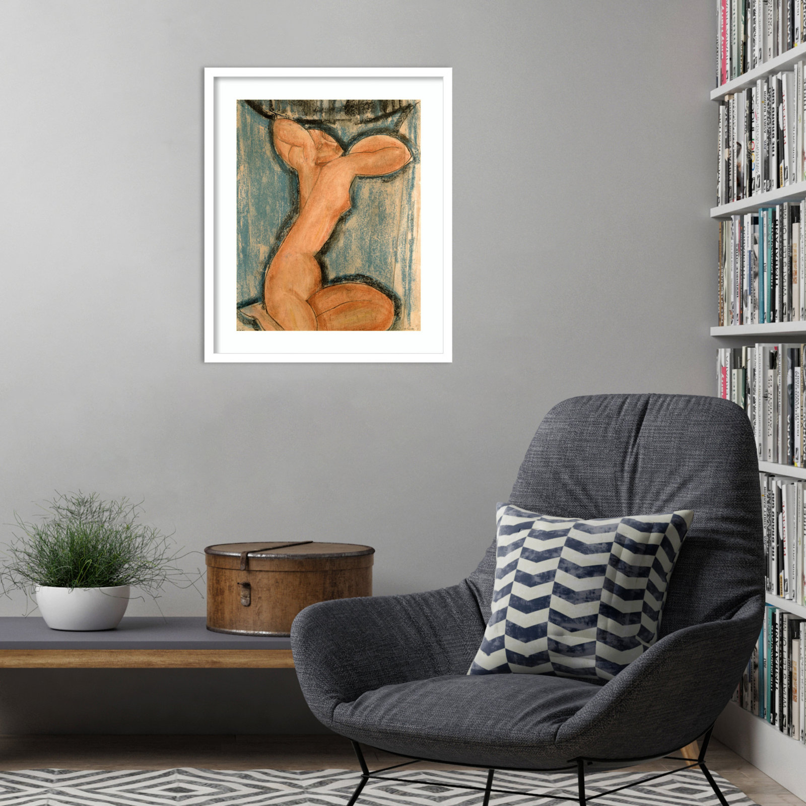 Oakden "Caryatid" Print, 25" H x 21" W, White