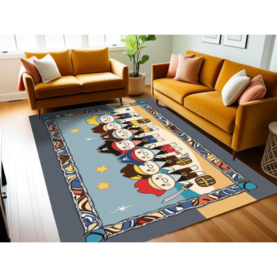 East Urban Home Washable Pirates Ocean Kids Rug_Pir004