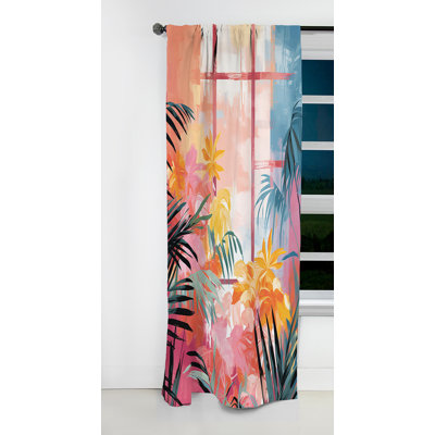 Lindie - Rideau occultant floral abstrait - 1 panneau