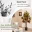2PCS 5 FT Artificial Croton Plant w/ Multi-coloured PEVA Leaves Solid Wood Trunk