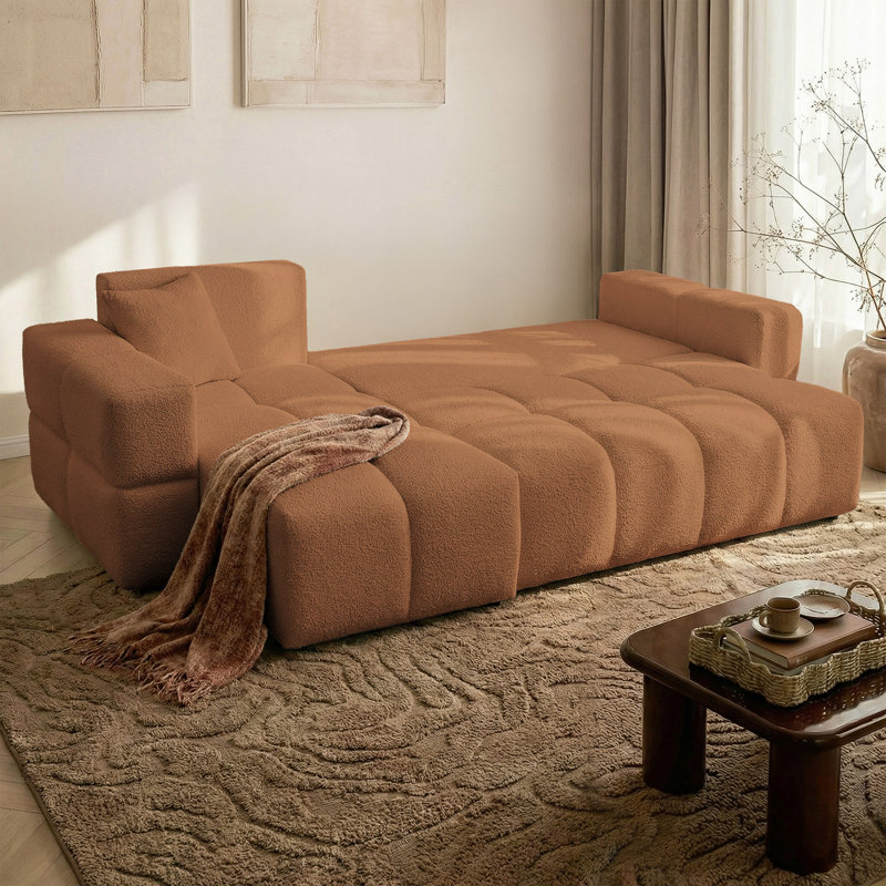 4 Seater Sofa Bed, Orange