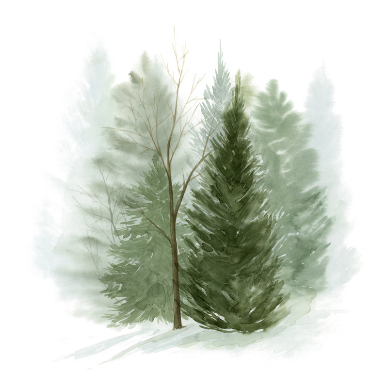 Promenade dans les bois I, H 36 po x l 36 po x P 1,25 po, Non, Toile avec cadre érable