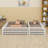 Metal Bunk Bed, Floor Bunk Bed Frame With Ladder And Safety Guardrails-356074266-356074270