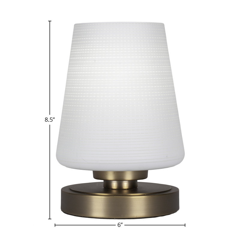 Aneka Accent Lamp Shown In New Age Brass Finish With 6" Gray Glass, White