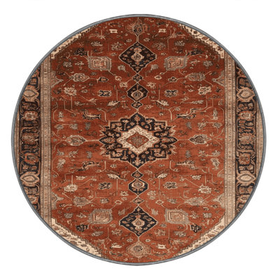 Machine Washable Persian Brown Area Rug