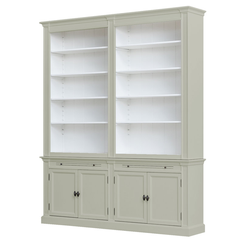 Bowland 240cm H x 200cm W Library Bookcase, Beige