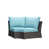 Coussin turquoise / cadre brun foncé sélectionné