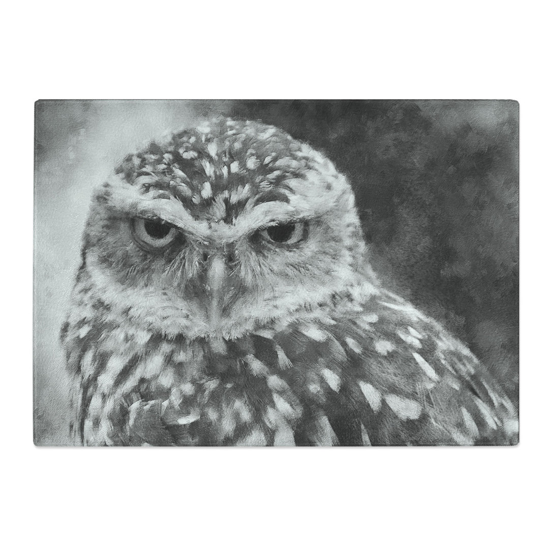 Tempered Glass Little Owl Chopping Board