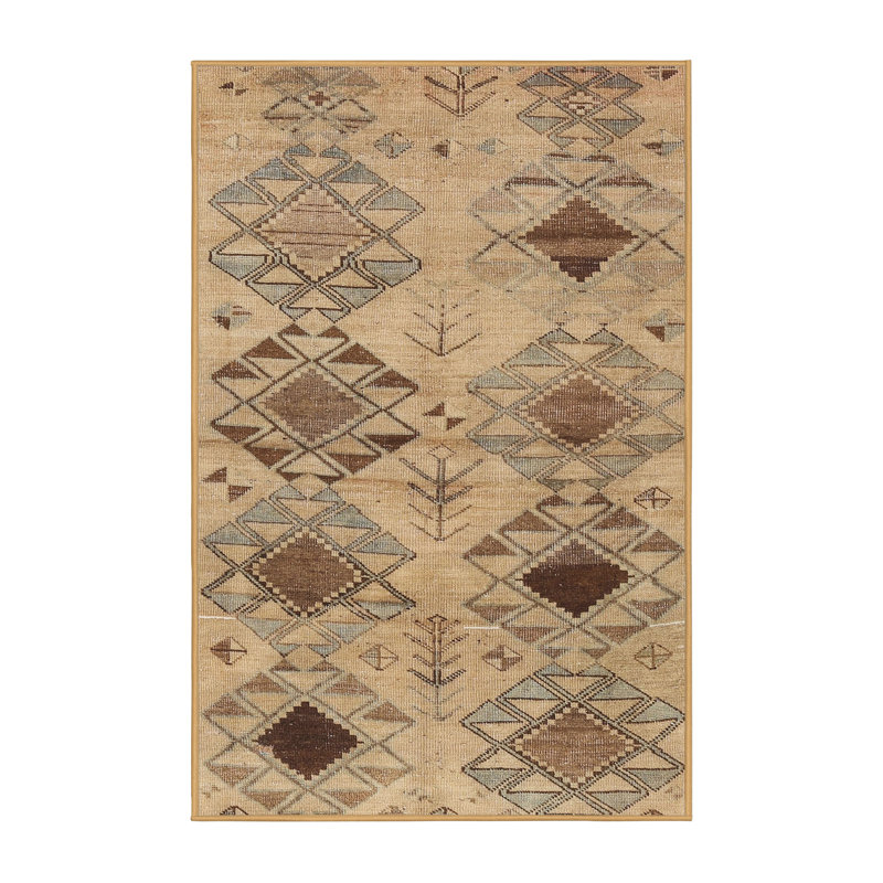 Tapis traditionnel beige / rose clair Alisma, Rectangle 5 pi x 7 pi