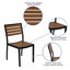 Ensemble de table bistro Flow pour patio avec 4 chaises et lattes en faux teck