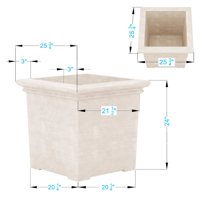 Concrete Planter, Travertine-Beige