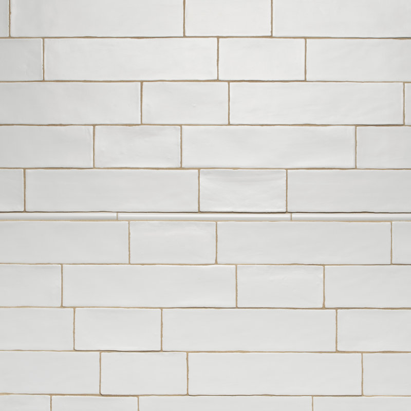 Chester Series 12" x 0.5" Ceramic Bullnose Tile Trim in Bianco