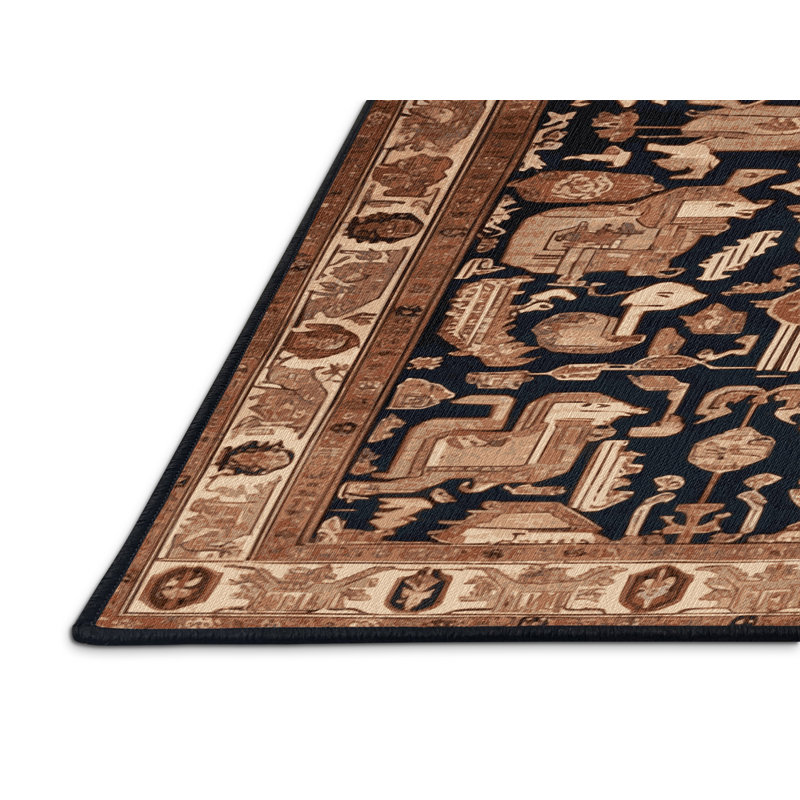 Tapis brun lavable à la machine, Rectangle de 5 pi x 8 pi