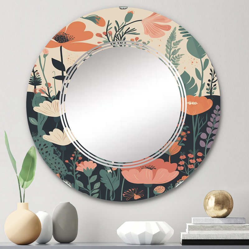 Margiela - Miroir mural moderne rond, 24 po x 24 po