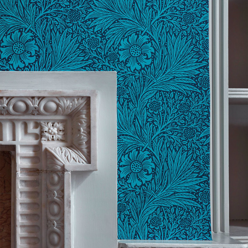 Marigold Wallpaper, Pink/Olive