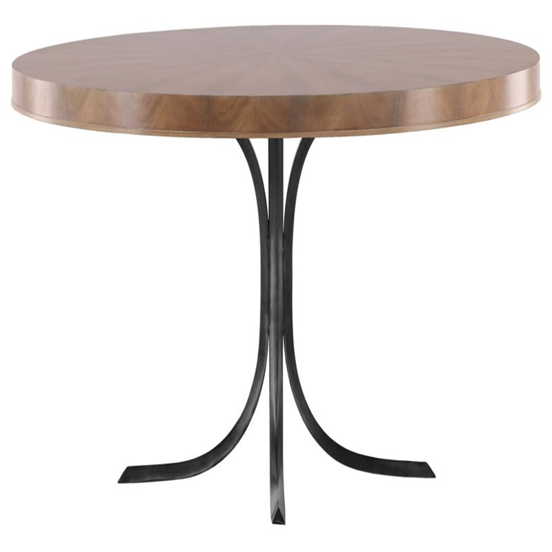 Rendition Round Solid Wood Dining Table, Dove Gray