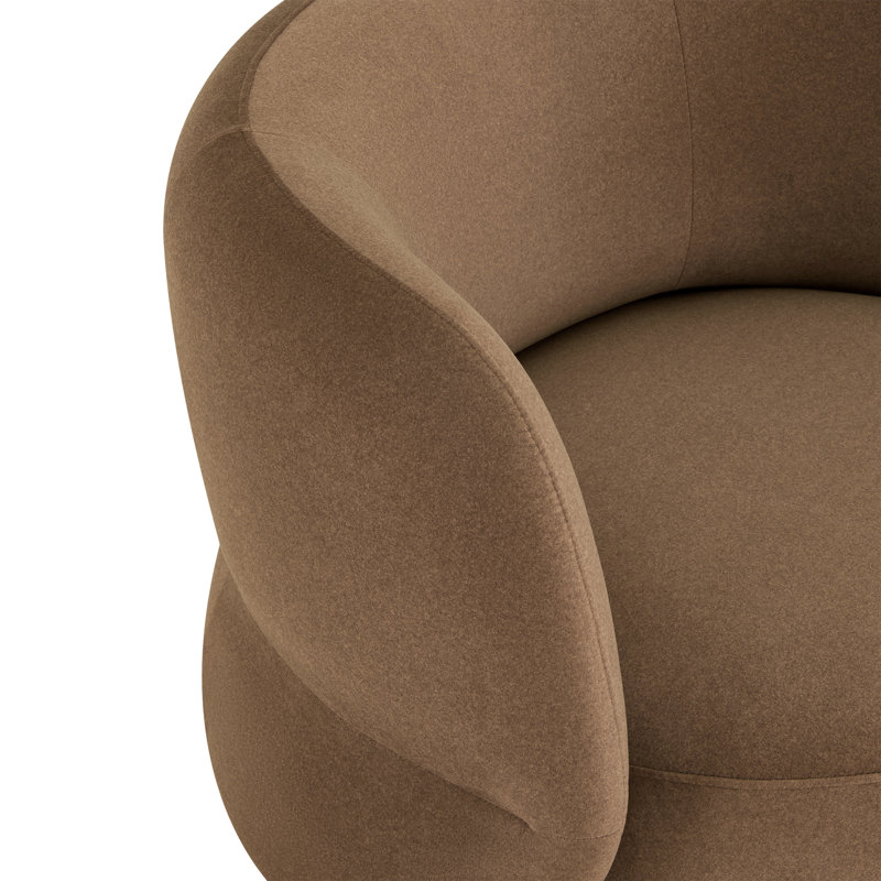 Fauteuil d'appoint pivotant Marcello, Velours tabac Vesper