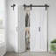 84" K-Shape Manufatured Wood Bifold Barn Door With Installation Hardware Kit ( No Assembly Required)-101231201