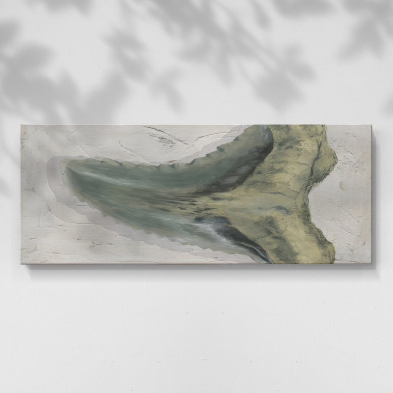 Watercolor Sharks Tooth IV- Gallery Wrapped Canvas -Ready to Hang, 12" H x 30" W