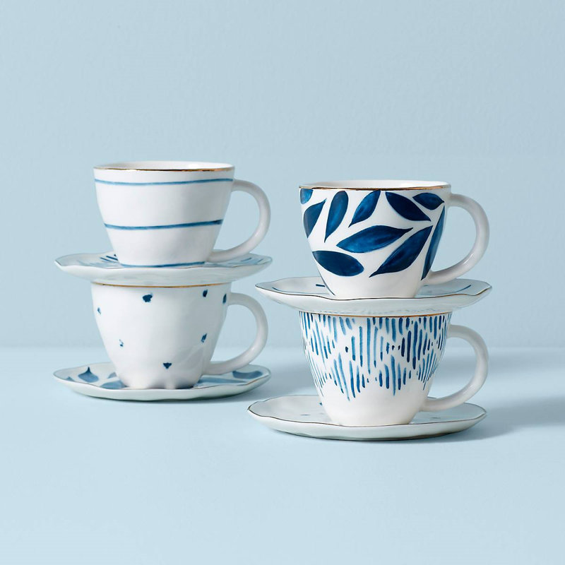 Lenox 4 Piece Espresso Cup & Saucer Set