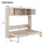 Grand lit escamotable avec armoires de rangement, beige-39405589-39405594