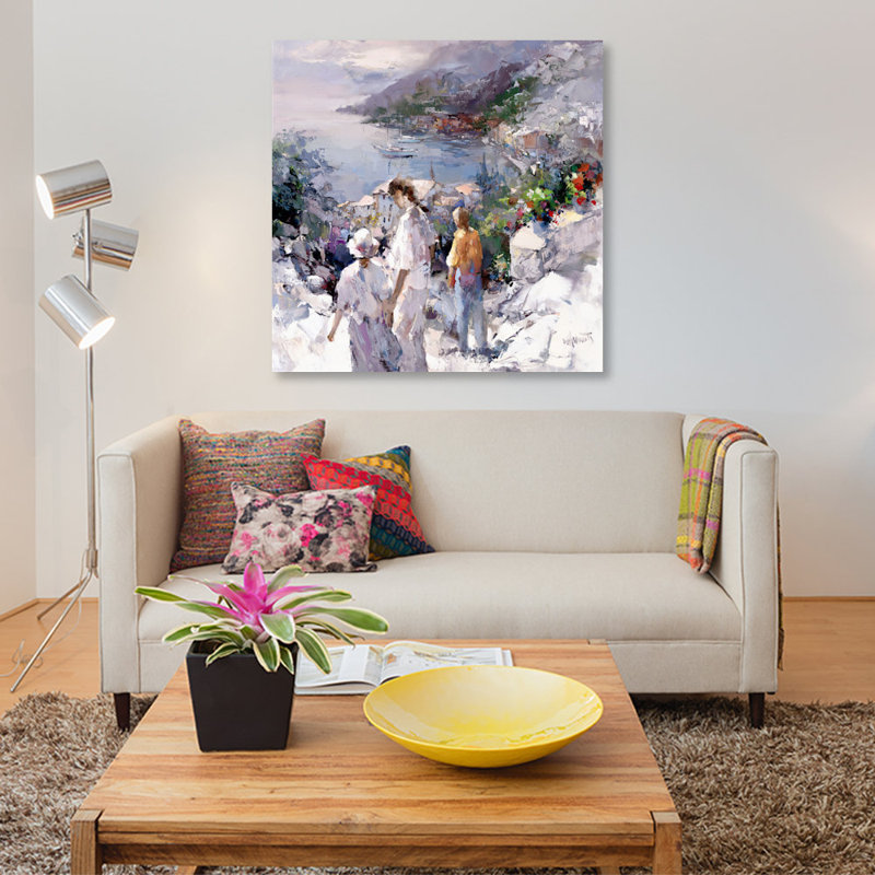 « a inoubliable view », reproduction sur toile, H 18 po x l 18 po x P 1,5 po, Pas de tapis, Toile tendue