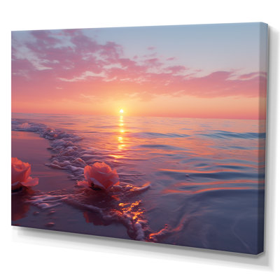 «Beach Cotton Candy Sunset Skies I» - art mural coucher de soleil côtier