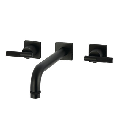 Kingston Brass Convergent Two-Handle 3-Hole Wall Mount Roman Tub Faucet With Knurled Handle