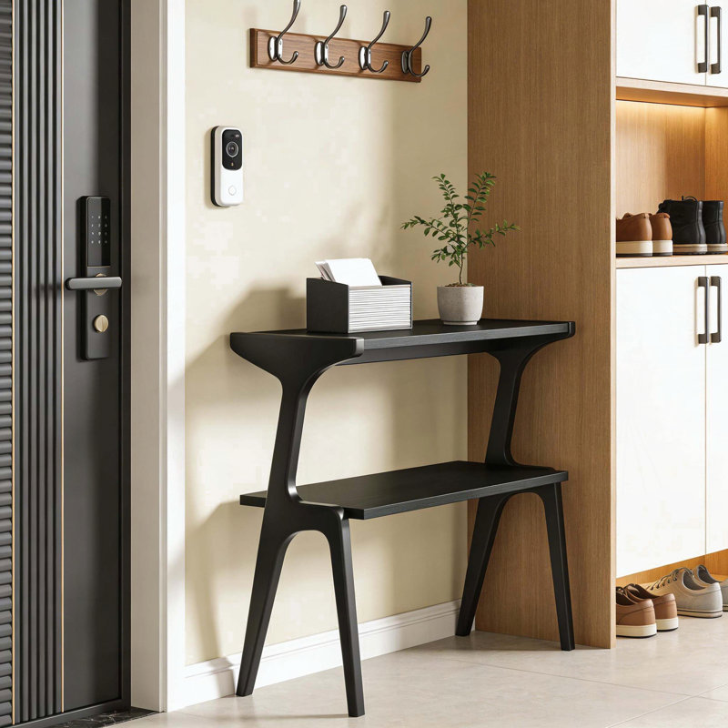 Wooden 2-Tier Side Table with Cherry Finish