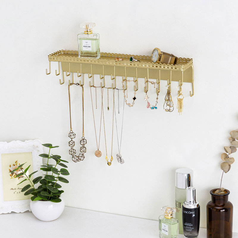 Wall Mounted Jewellery Holder, Brass