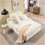 Canapé paresseux de 75 po à 2 places avec 4 coussins de dossier, canapé confortable - siège profond pour salon, appartement, bureau, crème