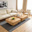 Ensemble de 2 pièces table basse carrée 31,5 pouces - Base en bois aggloméré au fini bois naturel - Ensemble de salon moderne-1175746432