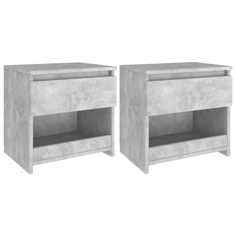 Ezrael 101.6cm W Bedside Table, Concrete Grey