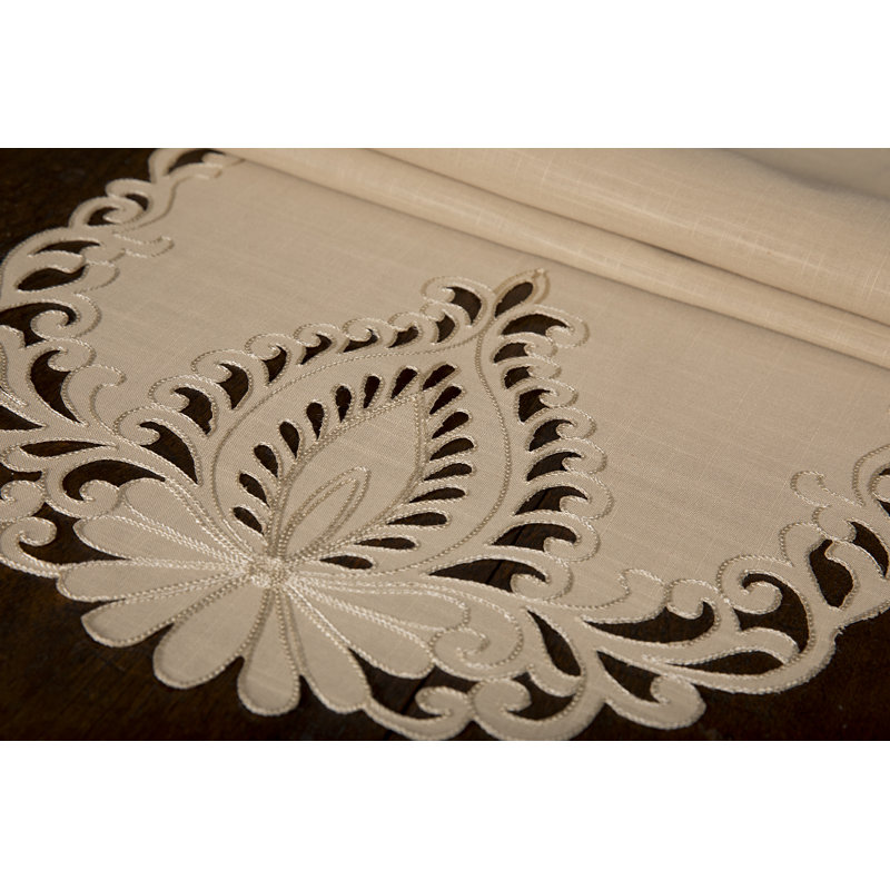 Chemin de table Armadillo, l 36 po x L 16 po, Beige