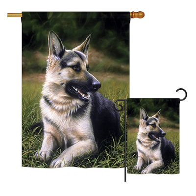 Drapeau de maison / jardin à 2 côtés en polyester 40 x 28 po German Berger allemand