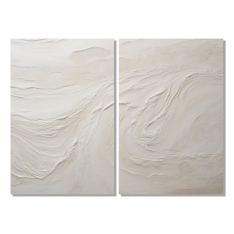 Décoration murale 2 pièces Clate - Beige, 36" H x 48" W, Wrapped Canvas, Does Not Apply