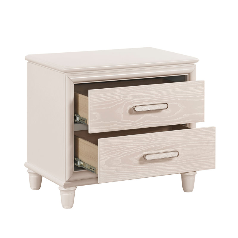 Table de chevet moderne à deux tiroirs avec ports USB