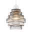 Tiered Stepped Design Smoked Ribbed Glass Pendant Ceiling Light Shade By 