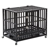 Heins Large Dog Crate with Lockable Wheels & Removable Tray