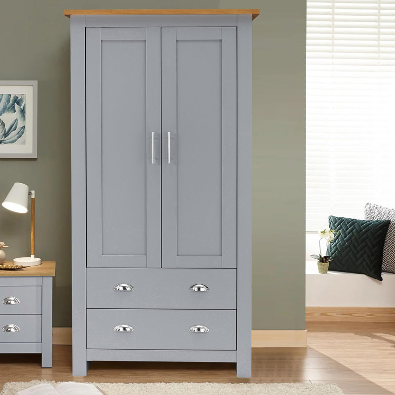 Andrian 2 Door Wardrobe, Grey