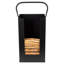 Porte-bois de chauffage Kindling en noir | Seau de rangement décoratif en métal, support, panier