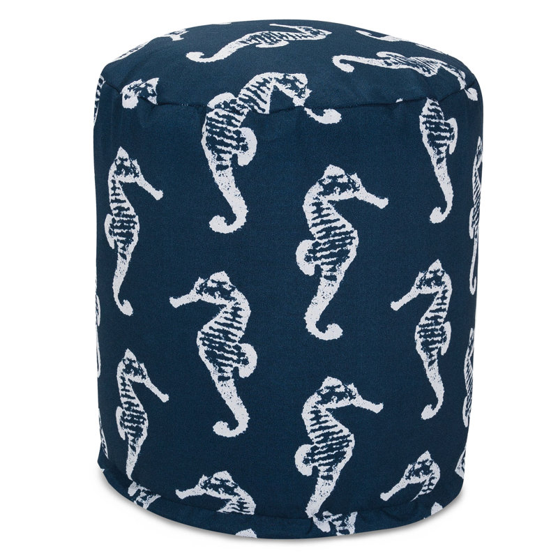 Petit pouf Daleyza Seahorse, Bleu marine