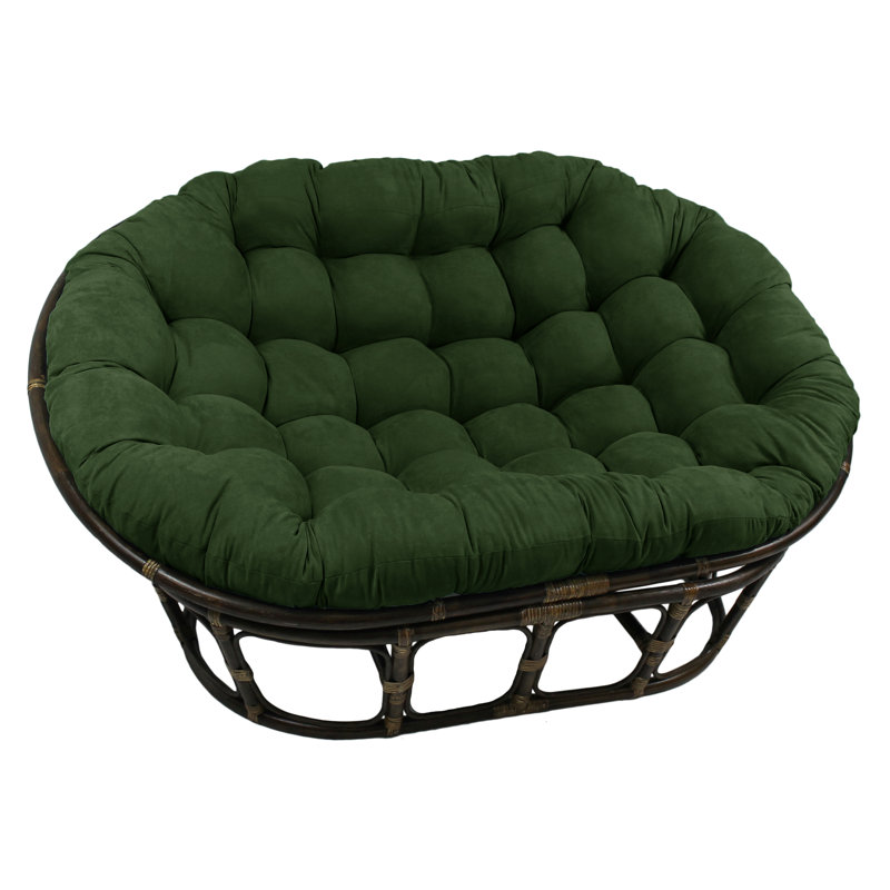 Bocanegra 63" Wide Tufted Papasan Chair, Microfibre vert forêt