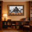 Château hanté fantôme (3) Cadre mural vintage orné – Cadre doré décoratif pour art.-782089683