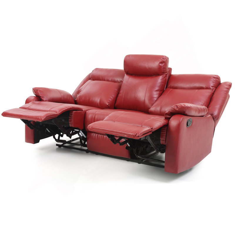 Élégant canapé inclinable contemporain rouge