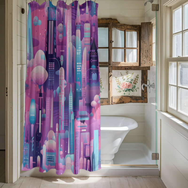 Rideau de douche Radiant Skyline - Premium, H 74 po x l 71 po