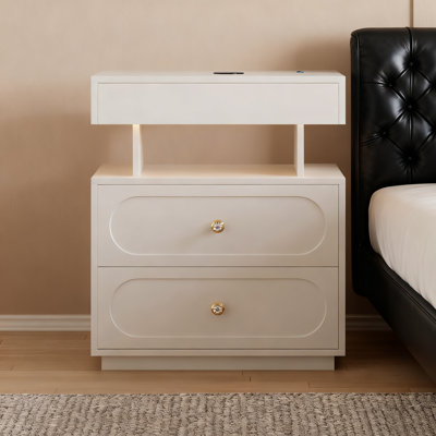 Modern 3-Drawer LED Smart Nightstand With Light by Ivy Bronx