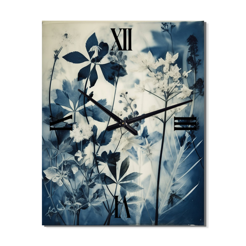 Horloge murale rétro Wildflowers In Meadow, Grand