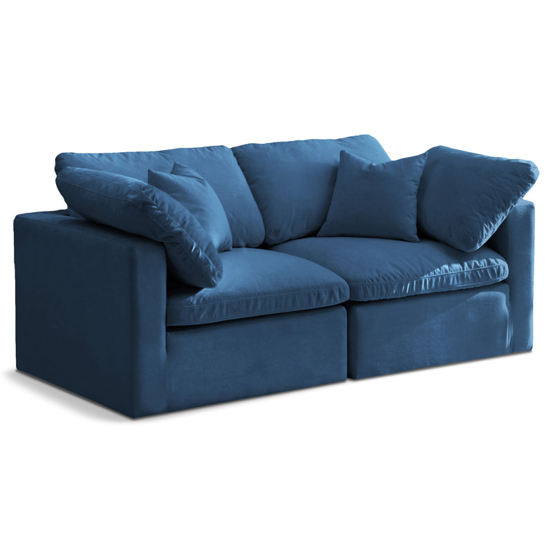Atis 70'' Velvet Loveseat, Navy Velvet