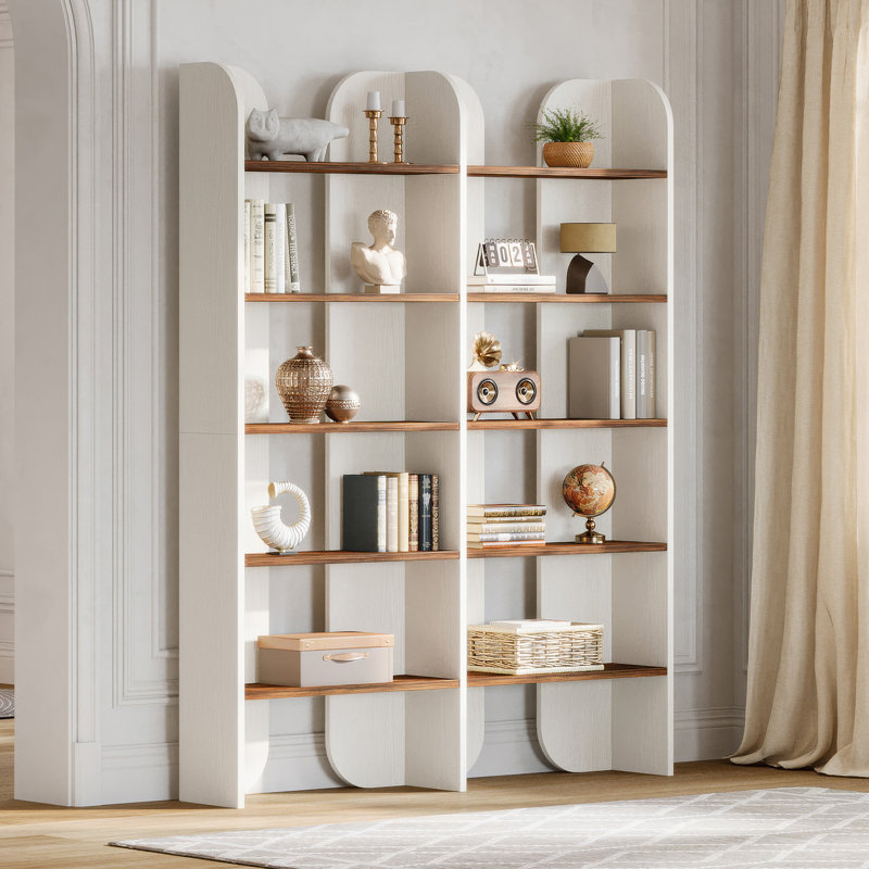 70.87-Inch Tall Bookcase with Open Shelves, 1, White